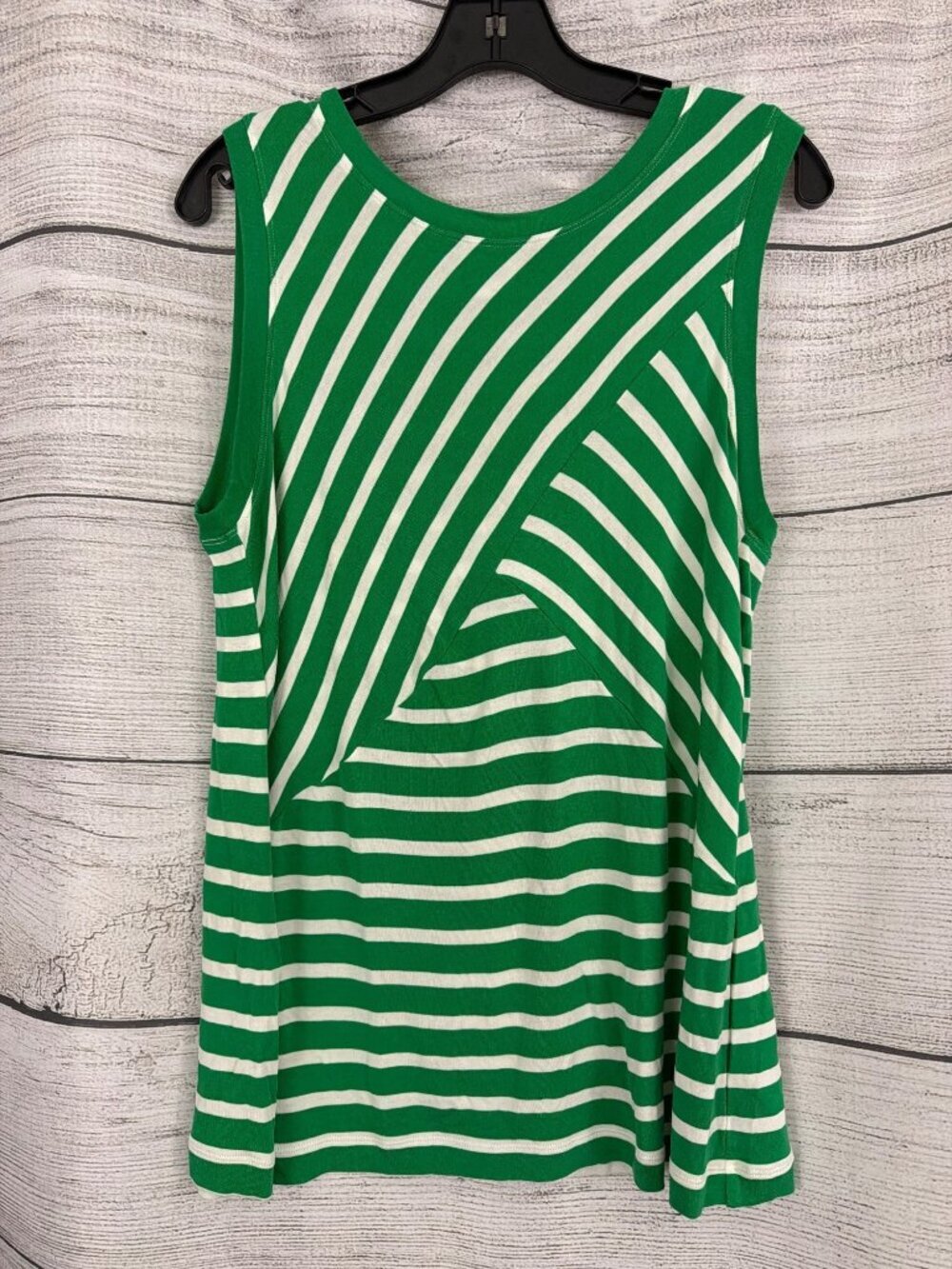 Cabi Amelia Green And White Striped Sleeveless Top Tank Size M